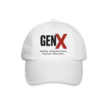 GenX Digital Retro Design - Baseballkappe - Weiß/Weiß - Vorne