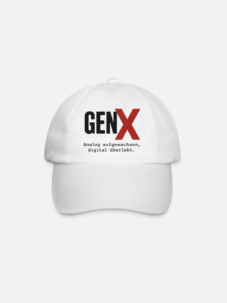 GenX Digital Retro Design - Baseballkappe - Weiß/Weiß