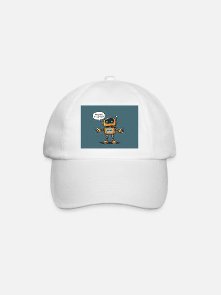 Niedlicher Roboter mit Retro-Charme - Baseballkappe - Weiß/Weiß