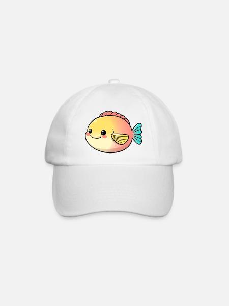 Fisch - Baseballkappe - Weiß/Weiß