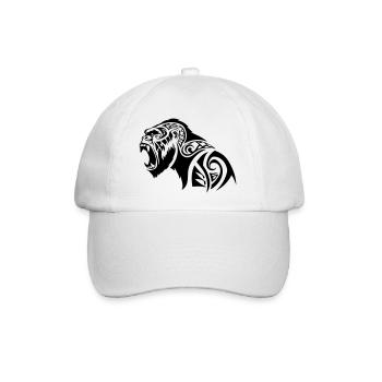 Gorilla Tribal Silberrücken - Baseballkappe - Weiß/Weiß - Vorne
