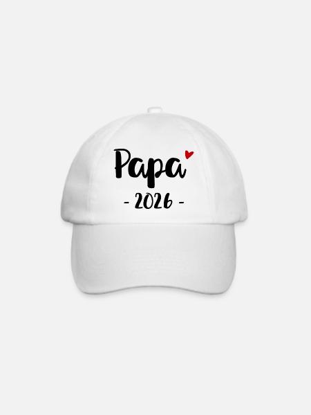 Papa 2026 Design für alle werdenden Väter - Baseballkappe - Weiß/Weiß