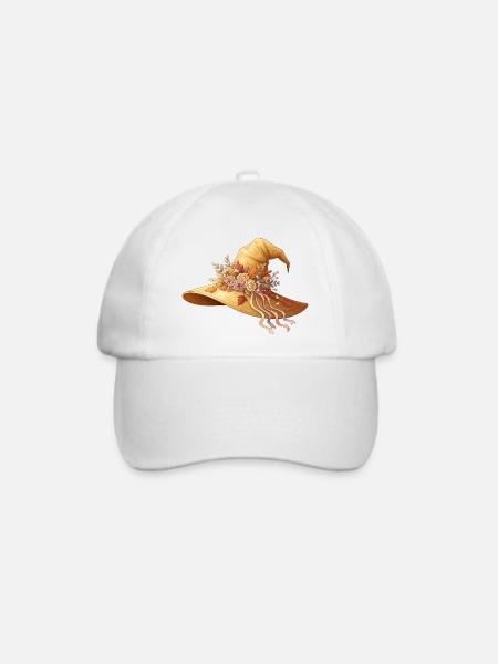 Herbstlicher Blumen-Hut - Baseballkappe - Weiß/Weiß
