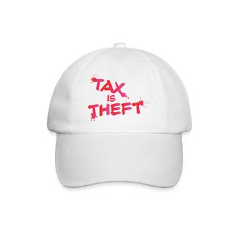Morous Tax is Theft Design - Baseballkappe - Weiß/Weiß - Vorne