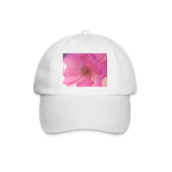 Sanfte Rosenblüte in Pink - Baseballkappe - Weiß/Weiß - Vorne