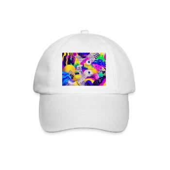Bunte Psychedelic Geometry Illustration - Baseballkappe - Weiß/Weiß - Vorne