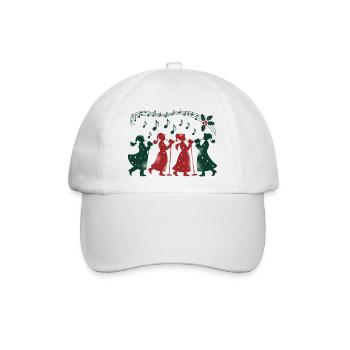 Traditionelle Weihnachtsfrauen Illustration - Baseballkappe - Weiß/Weiß - Vorne