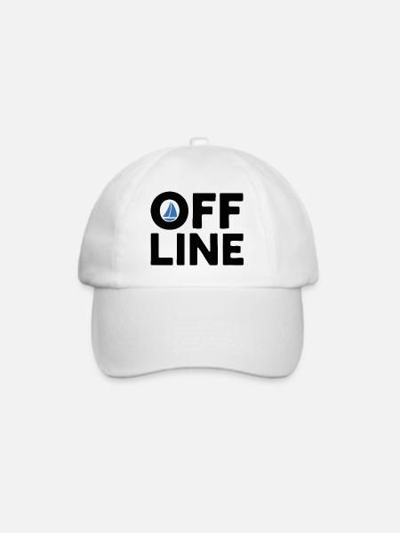 Offline – Segeln, Meer & Freiheit, Skipper - Baseballkappe - Weiß/Weiß
