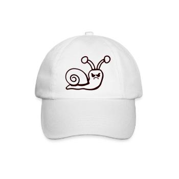 Schnecke wütend sauer böse unglücklich verärgert - Baseballkappe - Weiß/Weiß - Vorne
