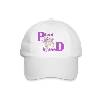 Plant Based – Pinkes Design Topfpflanze - Baseballkappe - Weiß/Weiß - Vorne