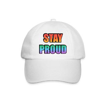 Stay Proud Gradient Text Design - Baseballkappe - Weiß/Weiß - Vorne