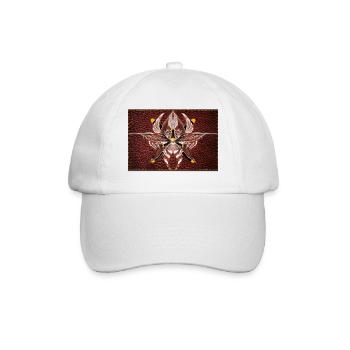 Feuerflügel Mandala auf Lederoptik - Baseballkappe - Weiß/Weiß - Vorne