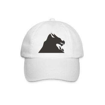 Drachenkopf Silhouette - Baseballkappe - Weiß/Weiß - Vorne