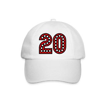20. 20. JAHRESTAG. 20-JÄHRIGES JUBILÄUM. 20 JAHRE. - Baseballkappe - Weiß/Weiß - Vorne
