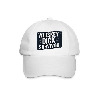 Whiskey Dick Survivor Schmutziger Humor Frech Drec - Baseballkappe - Weiß/Weiß - Vorne