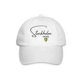 Elegantes Design Stockholm, ich liebe Stockholm - Baseballkappe - Weiß/Weiß - Vorne