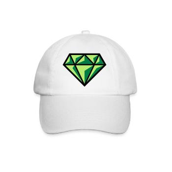 Diamant (Edelstein Brillant Symbol / POS Gre 3C) - Baseballkappe - Weiß/Weiß - Vorne