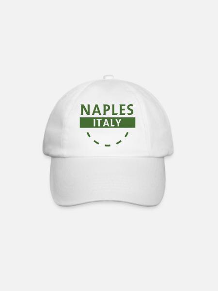 Neapel Italien Grünes Emblem - Baseballkappe - Weiß/Weiß
