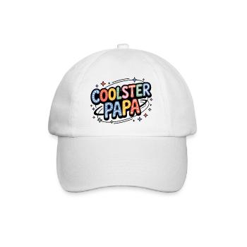 Coolster Papa bunte Retro-Buchstaben - Baseballkappe - Weiß/Weiß - Vorne