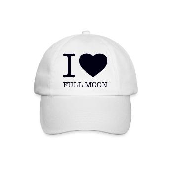 I love Full moon Vollmond - Baseballkappe - Weiß/Weiß - Vorne