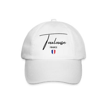 Elegantes Design von Toulouse, Toulouse, Frankreich - Baseballkappe - Weiß/Weiß - Vorne