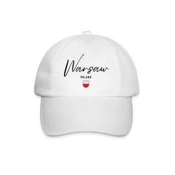 Elegantes Design Warschau, Warschau Polen - Baseballkappe - Weiß/Weiß - Vorne