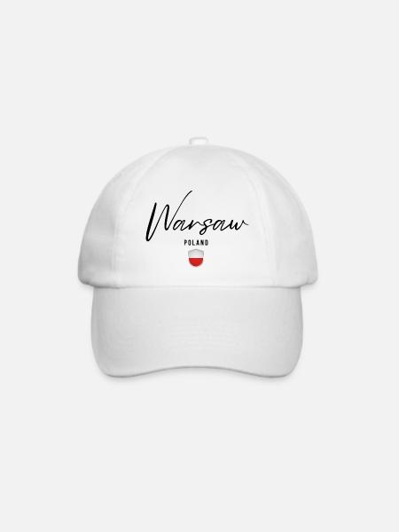 Elegantes Design Warschau, Warschau Polen - Baseballkappe - Weiß/Weiß