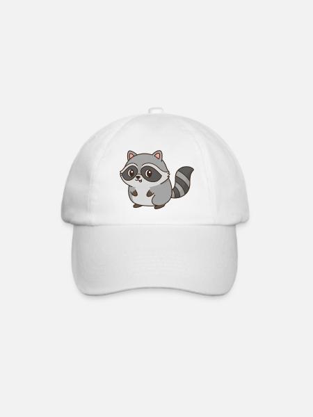 Waschbär - Baseballkappe - Weiß/Weiß