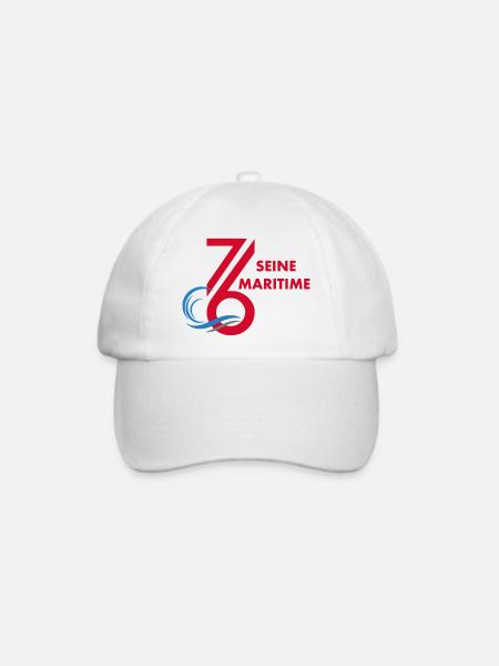 Logo 76 Seine Maritime - Baseballkappe - Weiß/Weiß