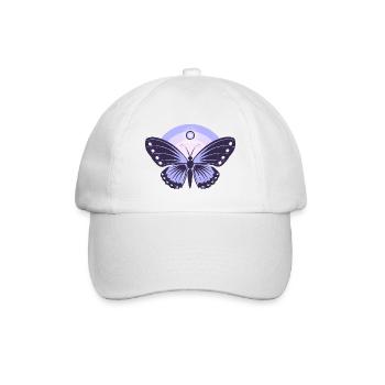 Niedlicher Flieder-Schmetterling - Baseballkappe - Weiß/Weiß - Vorne