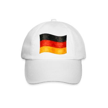 Deutsche Flagge - Baseballkappe - Weiß/Weiß - Vorne
