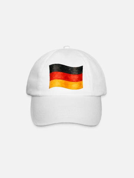 Deutsche Flagge - Baseballkappe - Weiß/Weiß
