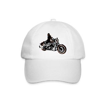 Motorradfahrerin - Baseballkappe - Weiß/Weiß - Vorne