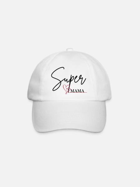 Super-Mama - Baseballkappe - Weiß/Weiß