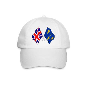 Flaggen von Cheshire und Großbritannien - Baseballkappe - Weiß/Weiß - Vorne