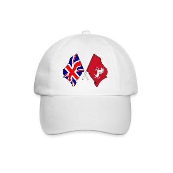 Kent-Flagge + Großbritannien-Flagge - Baseballkappe - Weiß/Weiß - Vorne