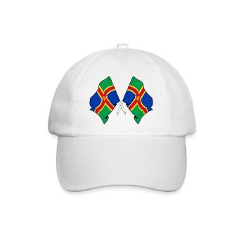 Lincolnshire Zwei Flaggen kreuzen - Baseballkappe - Weiß/Weiß - Vorne