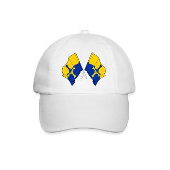 Zwei Flaggen gekreuzt – Durham - Baseballkappe - Weiß/Weiß - Vorne