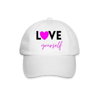 LOVE YOURSELF PINK! SELFLOVE EEMPOWERMENT MENTAL - Baseballkappe - Weiß/Weiß - Vorne