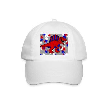 Spinosaurus Dino - Baseballkappe - Weiß/Weiß - Vorne