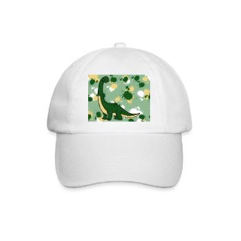 Brachiosaurus Dino - Baseballkappe - Weiß/Weiß - Vorne