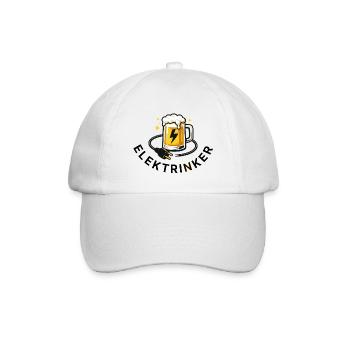 Elektrinker – Lustiger Spruch Elektriker & Bier - Baseballkappe - Weiß/Weiß - Vorne