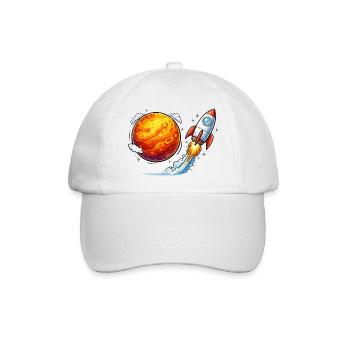 Rakete Planet Raumfahrt - Baseballkappe - Weiß/Weiß - Vorne