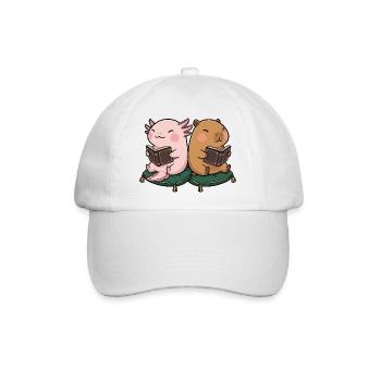 Niedliches Kawaii Buchliebhaber Axolotl Wasserschw - Baseballkappe - Weiß/Weiß - Vorne