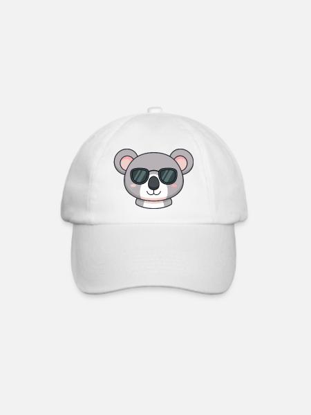 Koala Kawaii Sonnenbrille - Baseballkappe - Weiß/Weiß