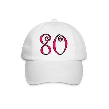 80. 80 JAHRE. 80. JUBILÄUM. 80-JAHRES-JUBILÄUM. - Baseballkappe - Weiß/Weiß - Vorne