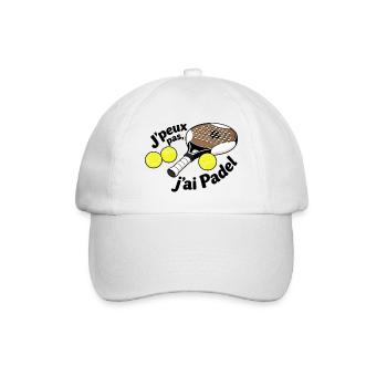 Ich kann nicht, ich habe Padel - Baseballkappe - Weiß/Weiß - Vorne
