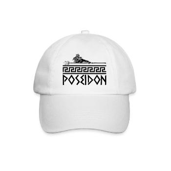 Griechischer Meeresgott (Schwarz) - Baseballkappe - Weiß/Weiß - Vorne