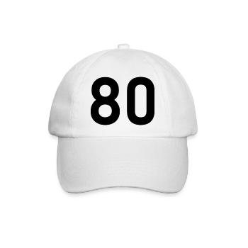 80. 80 JAHRE. 80. JUBILÄUM. 80-JAHRES-JUBILÄUM. - Baseballkappe - Weiß/Weiß - Vorne