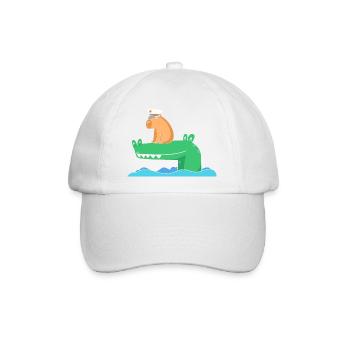 Capybara Capibara - Baseballkappe - Weiß/Weiß - Vorne